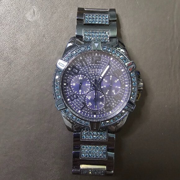 Guess Mens Blue Multi-function Watch - Picture 1 of 12